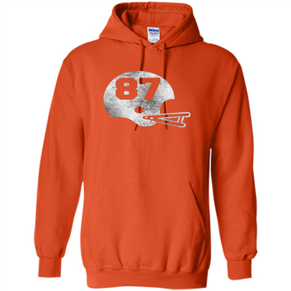 Football Number 87 T-Shirt Player Number Orange