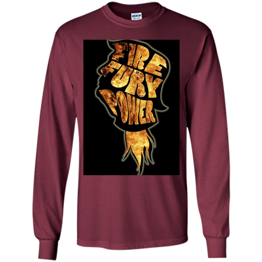 Fire Fury Power T-shirt Maroon