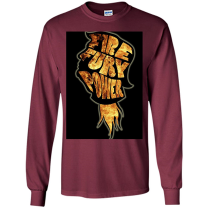 Fire Fury Power T-shirt Maroon