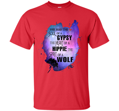 The Soul of a Gypsy Heart of a Hippie Spirit of a Wolf Shirt t-shirt Red