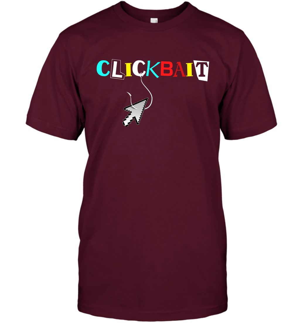 ClickBait Fishing Shirt T-Shirt T-Shirt Maroon