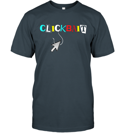 ClickBait Fishing Shirt T-Shirt T-Shirt Charcoal