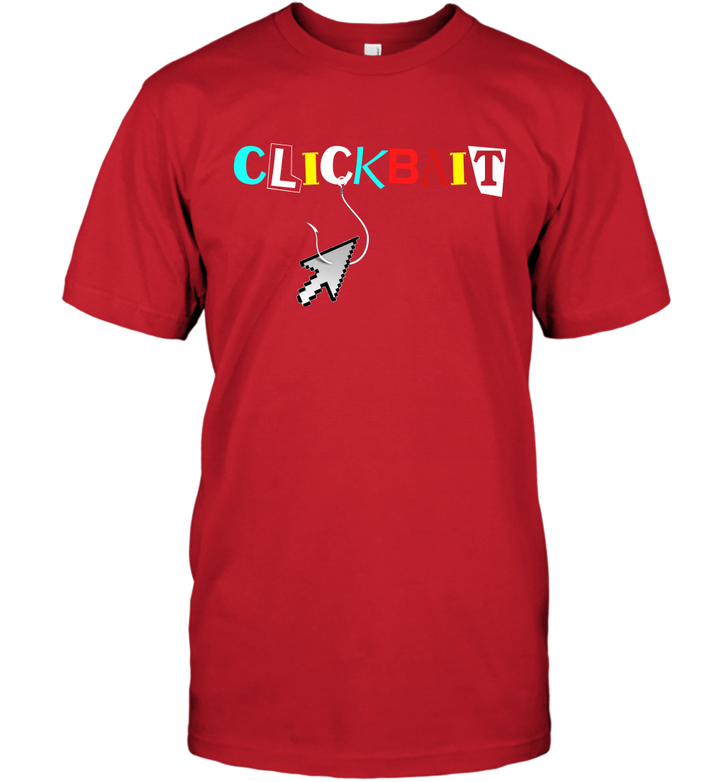 ClickBait Fishing Shirt T-Shirt T-Shirt Red