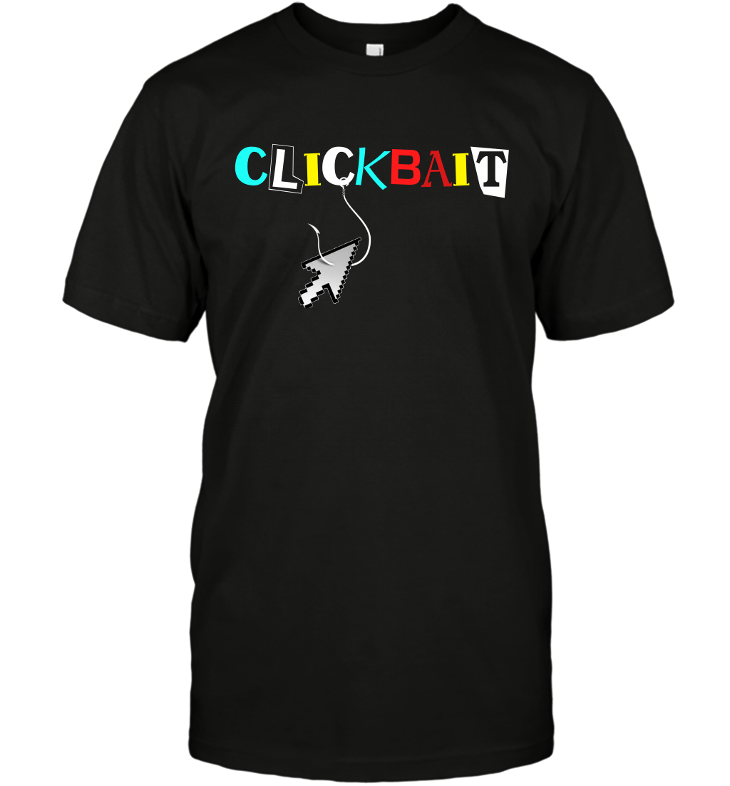 ClickBait Fishing Shirt T-Shirt T-Shirt Black