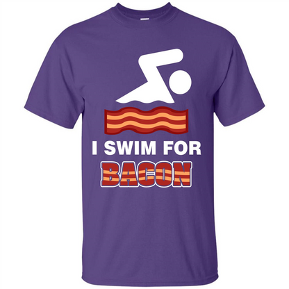 Bacon T-shirt I Swim For Bacon T-shirt Purple
