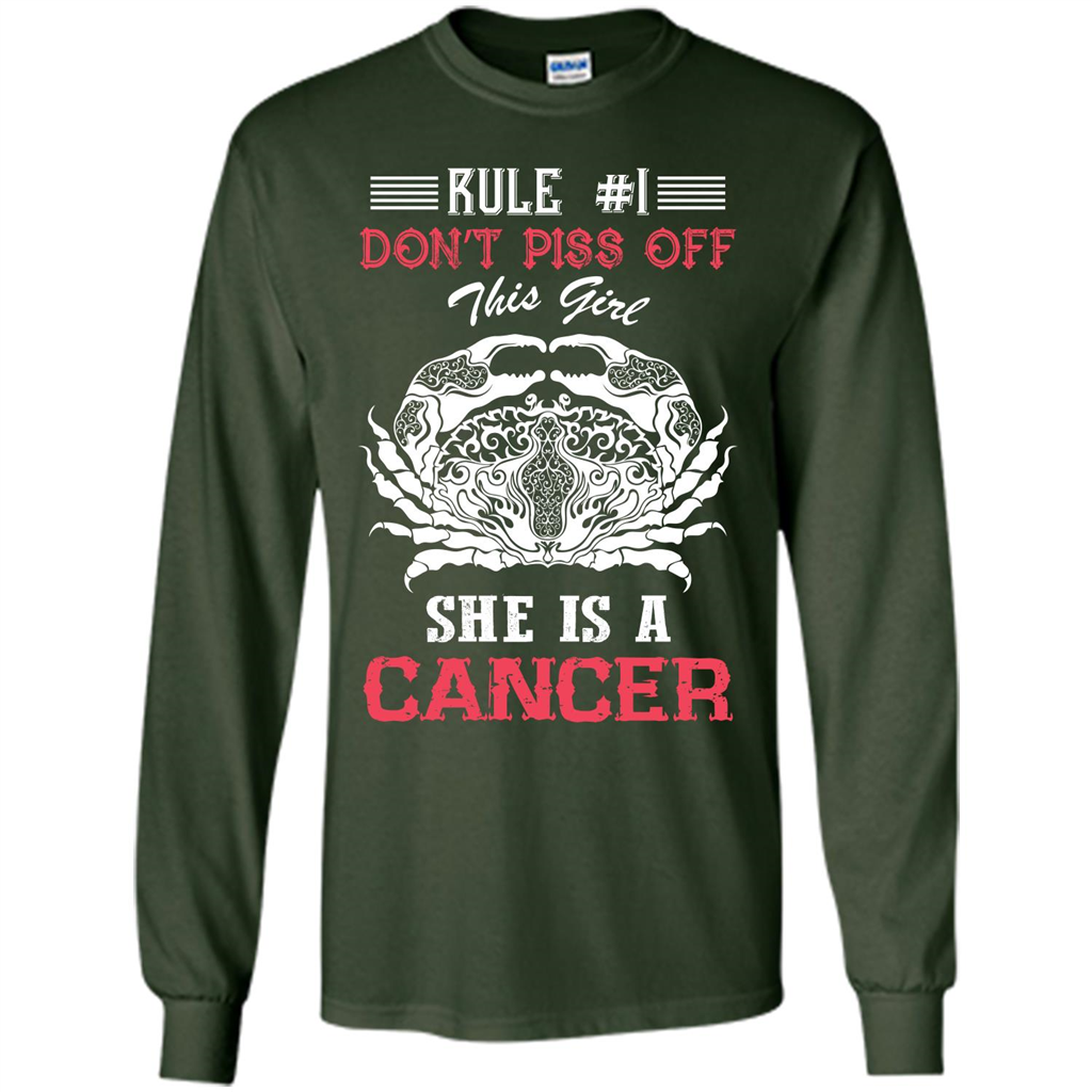 Cancer T-shirt Rule Dont Piss Off This Girl T-shirt Forest Green