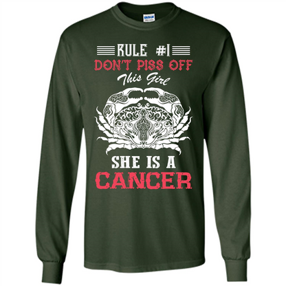 Cancer T-shirt Rule Dont Piss Off This Girl T-shirt Forest Green