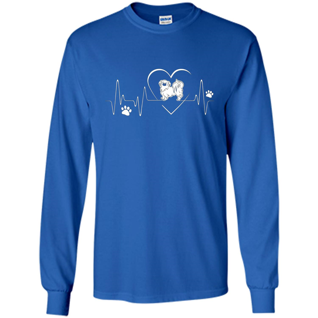 Pekehund T-shirt Pekehund Heart Beat T-shirt Royal