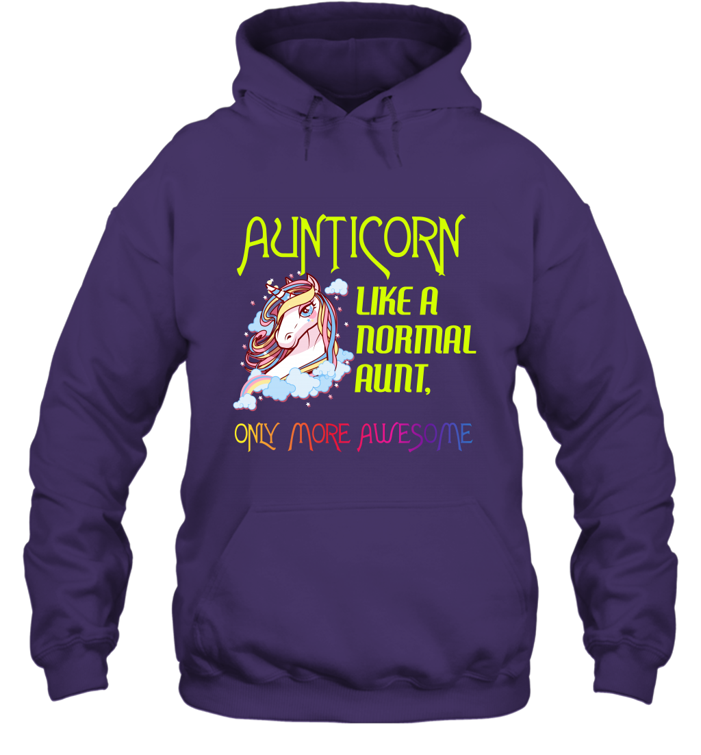Aunticorn Like A Normal Aunt Only More Awesome Shirt Hoodie Hoodie Purple