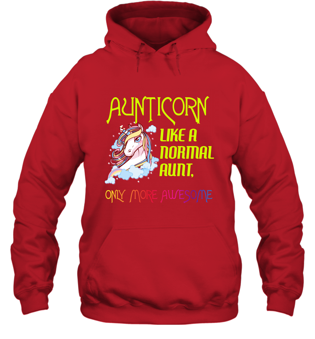 Aunticorn Like A Normal Aunt Only More Awesome Shirt Hoodie Hoodie Red