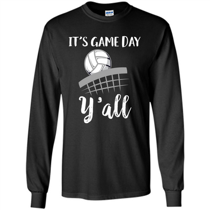 Volleyball Lovers T-shirt It's Game Day Y'all Tshirt Black