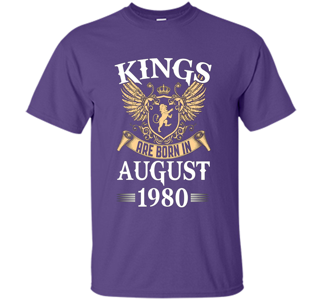 Kings Legendds Are Born In August 1980 Birthday Gift t-shirt Purple