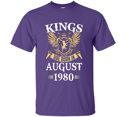 Kings Legendds Are Born In August 1980 Birthday Gift t-shirt Purple