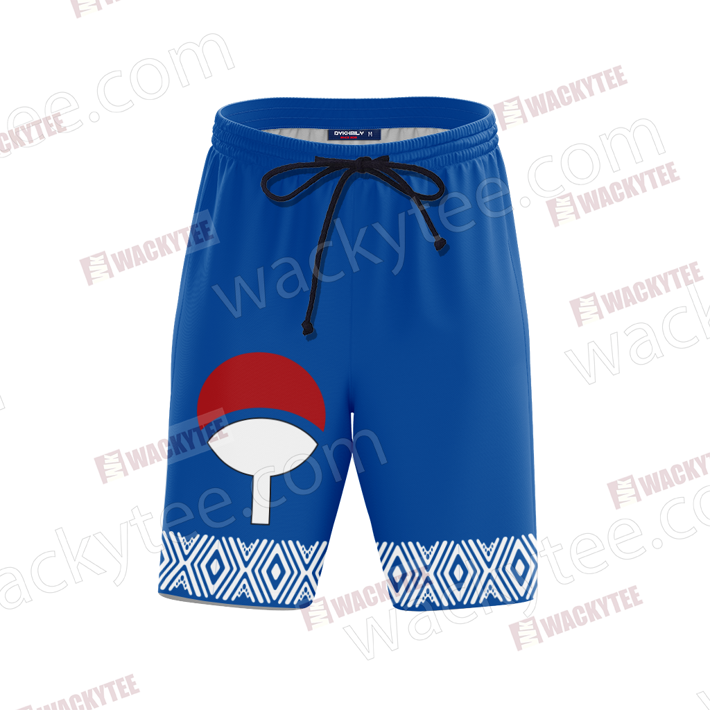 Naruto Uchiha Clan Symbol 3D Beach Shorts