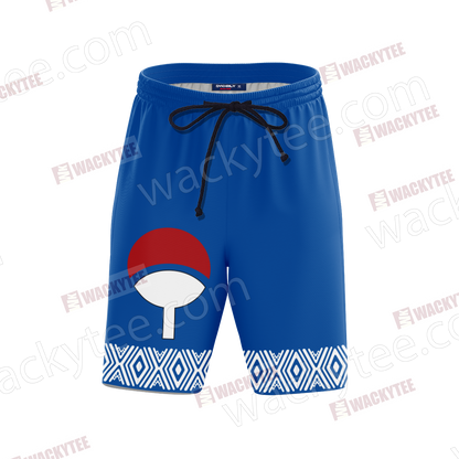 Naruto Uchiha Clan Symbol 3D Beach Shorts