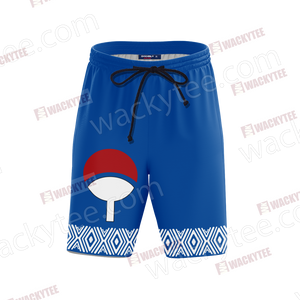 Naruto Uchiha Clan Symbol 3D Beach Shorts