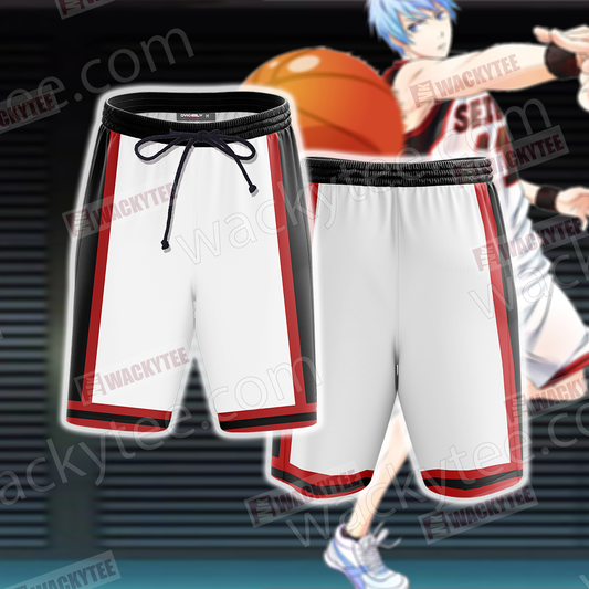 Kuroko's Basketball - Seirin - White Customized Number Unisex Beach Shorts