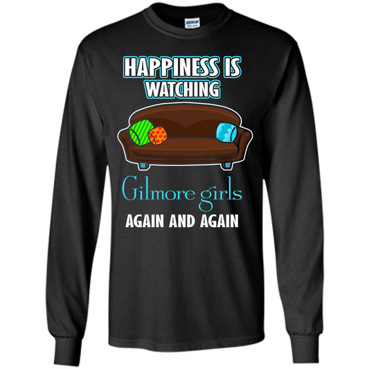 Movie T-shirt Happiness Is Watching Again And Again Black