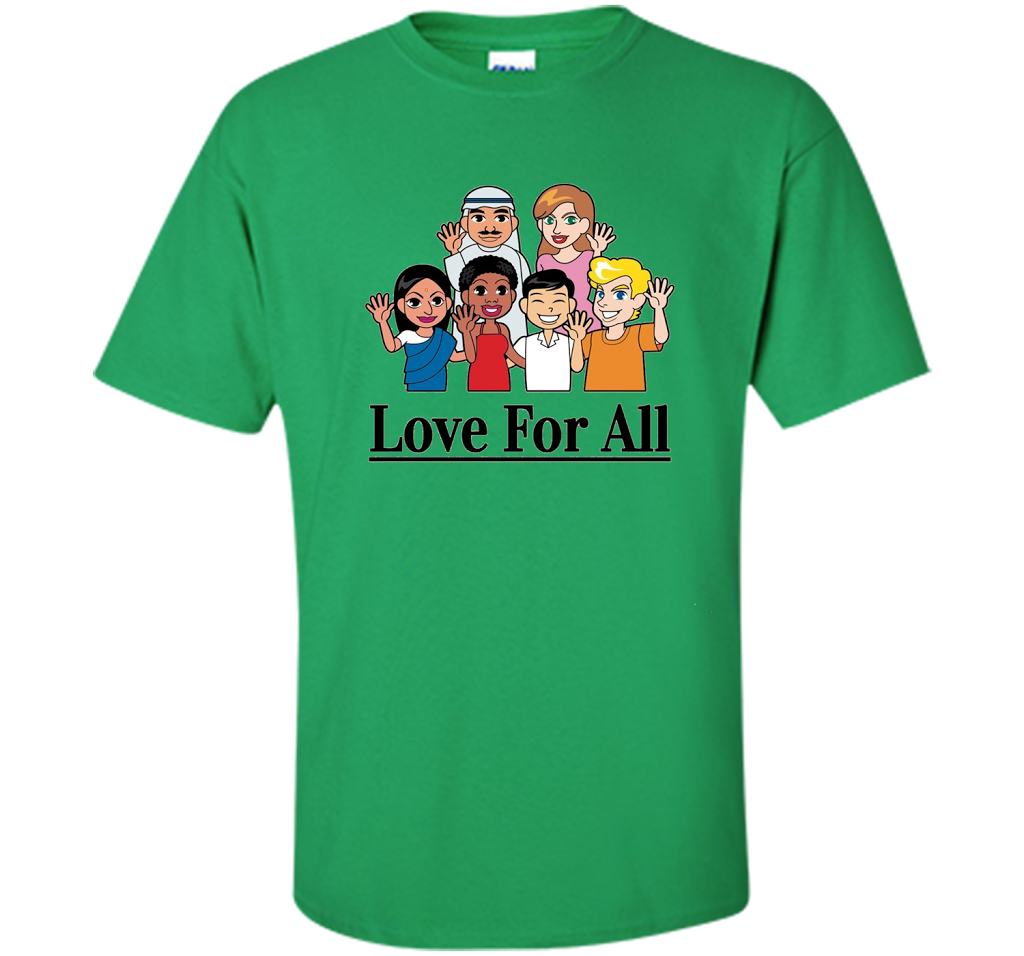 Love For All- Multicultural Race Unity Diversity T-Shirt cool shirt Irish Green