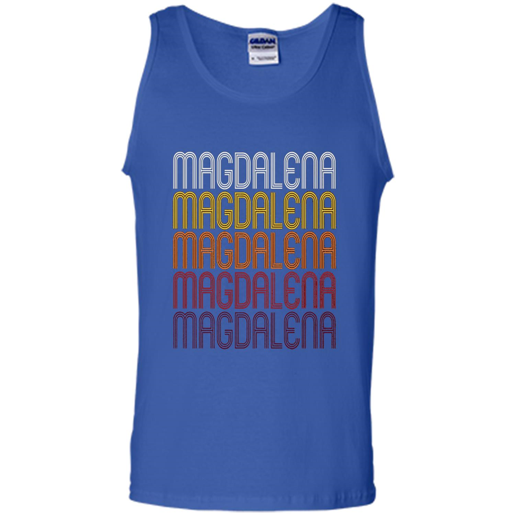 Magdalena Retro Wordmark Pattern T-shirt Royal