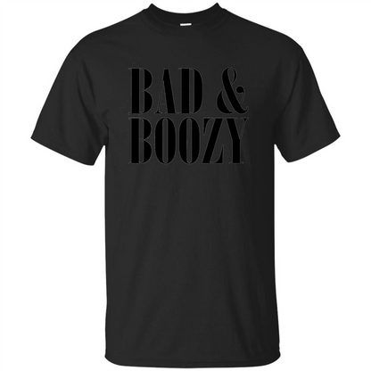 Bad And Boozy T-shirt Summer Beer Funny T-shirt Black