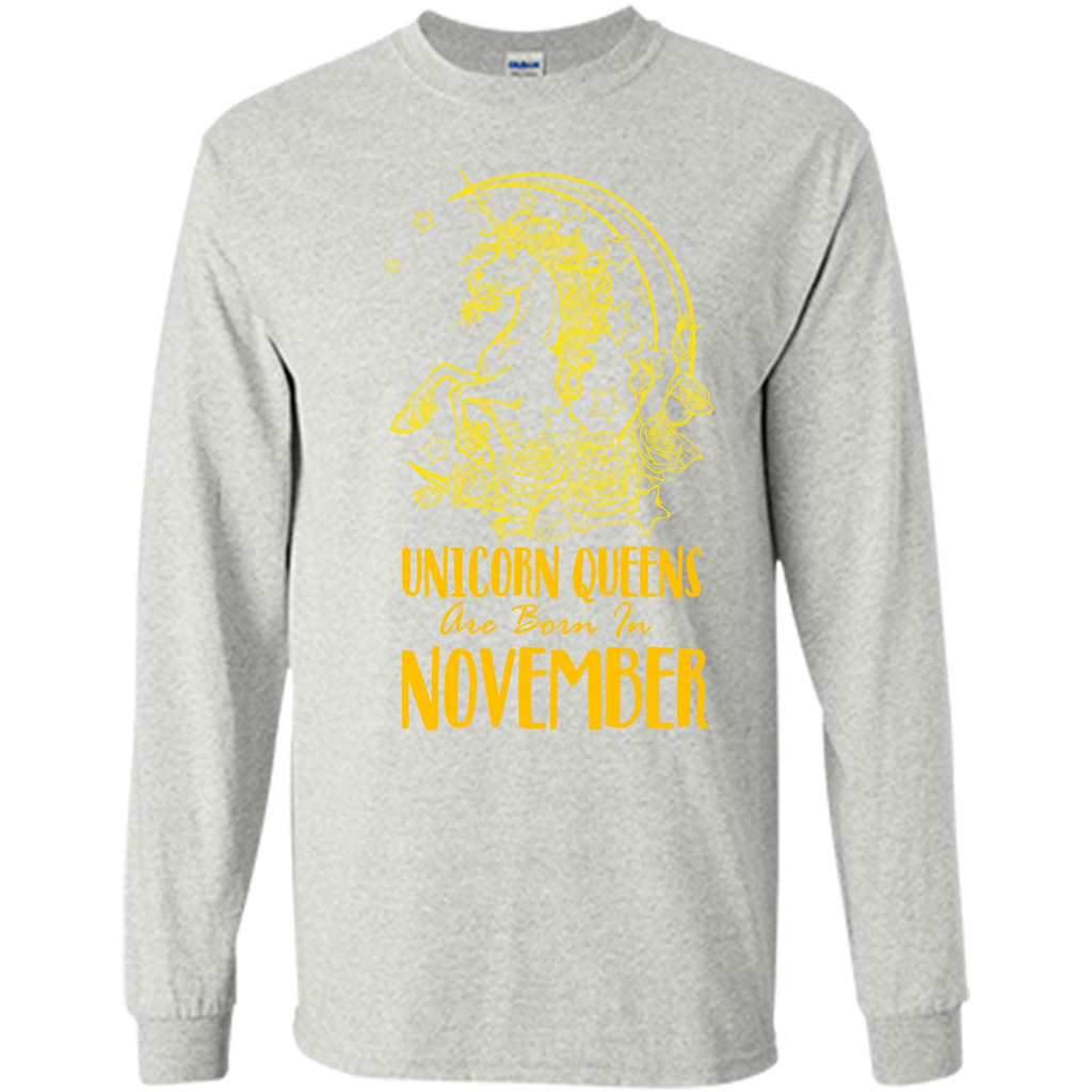November Unicorn T-shirt Unicorn Queens Are Born In November Ash