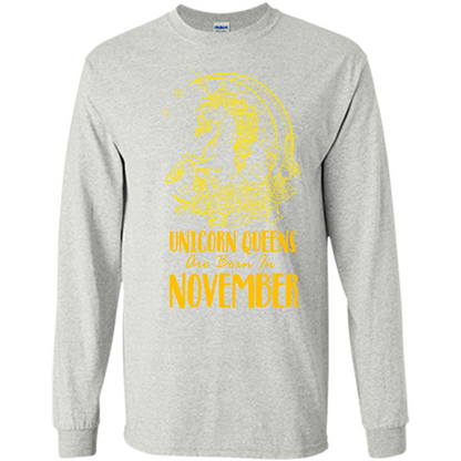 November Unicorn T-shirt Unicorn Queens Are Born In November Ash