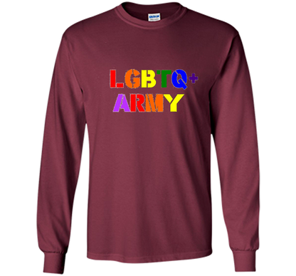 LGBTQ+ Army T-Shirt cool shirt Maroon