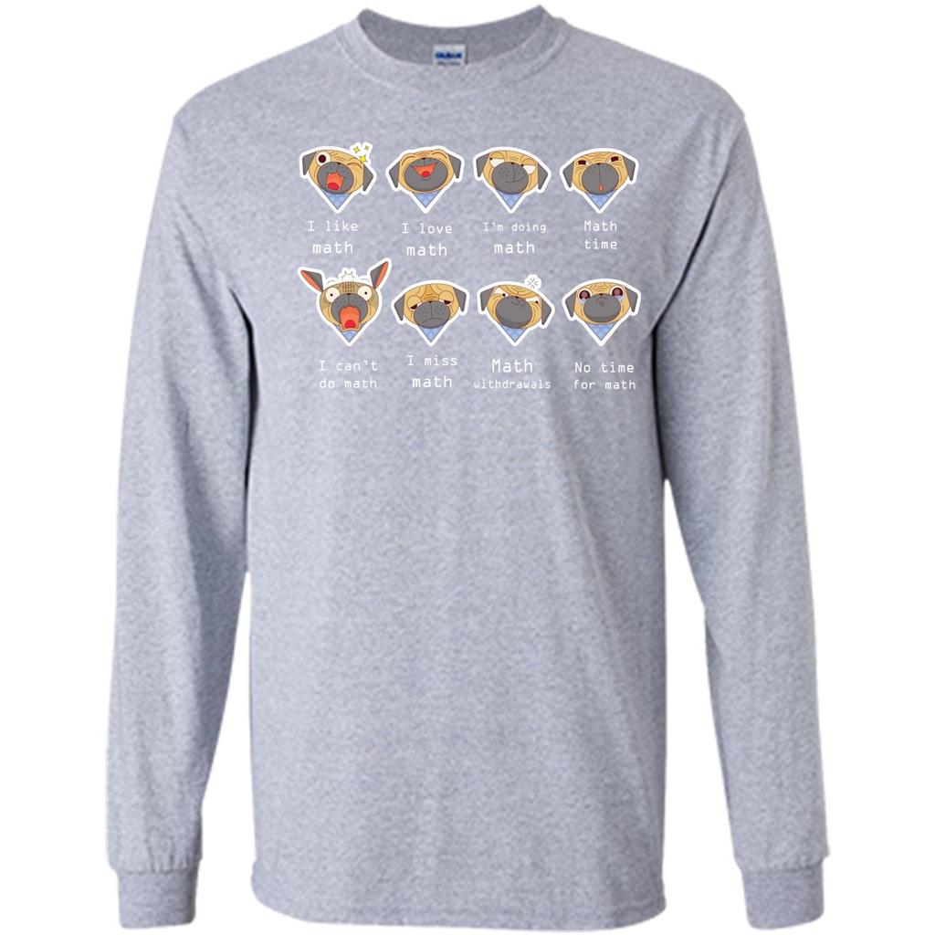 I Love Math T-shirt Dog Emotion Sport Grey