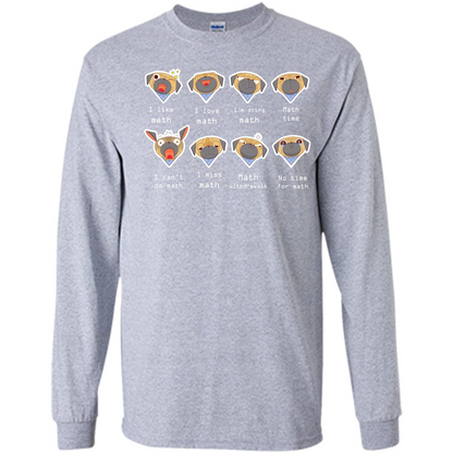 I Love Math T-shirt Dog Emotion Sport Grey