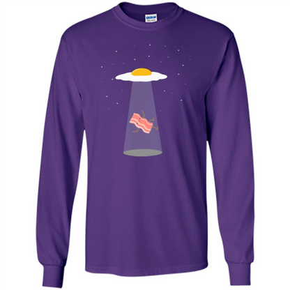 Cute Funny Bacon And Eggs UFO Purple