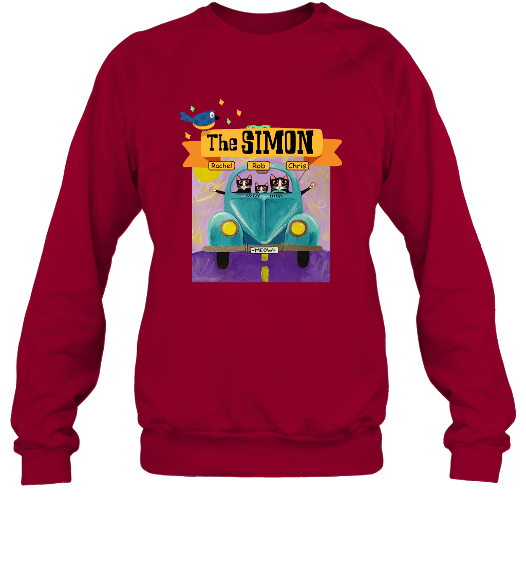 The Simon Family ( Customized Name ) Sweatshirt Sweatshirt Cardinal Red