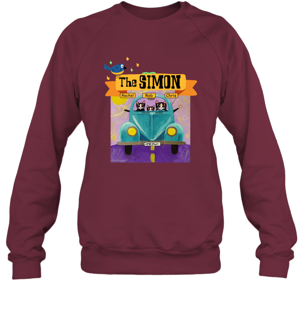 The Simon Family ( Customized Name ) Sweatshirt Sweatshirt Maroon