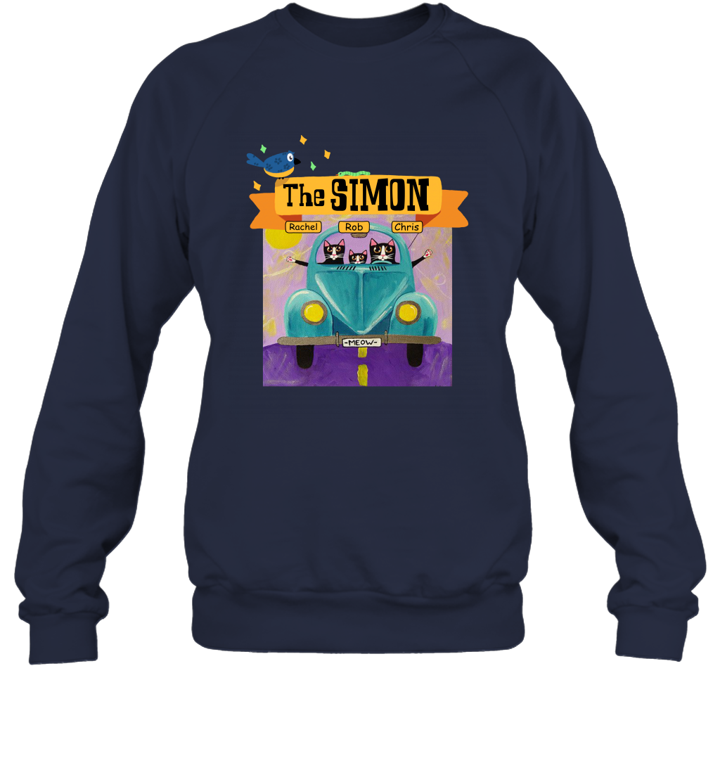 The Simon Family ( Customized Name ) Sweatshirt Sweatshirt Navy