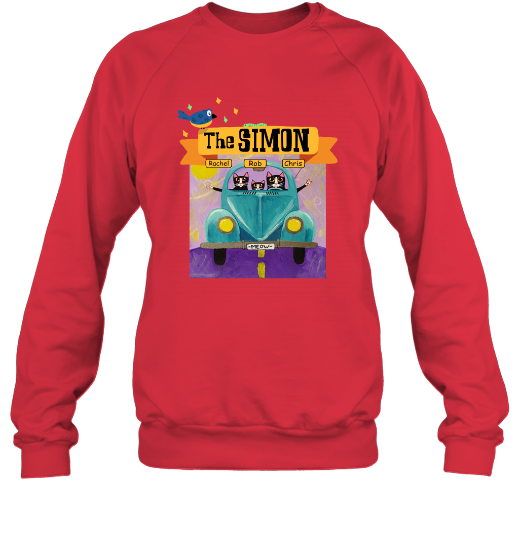 The Simon Family ( Customized Name ) Sweatshirt Sweatshirt Red
