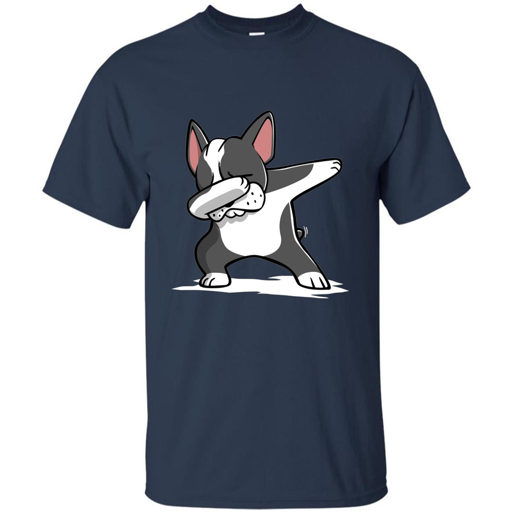 Dabbing Boston Terrier Dog T-Shirt Dab Dance T-shirt Navy