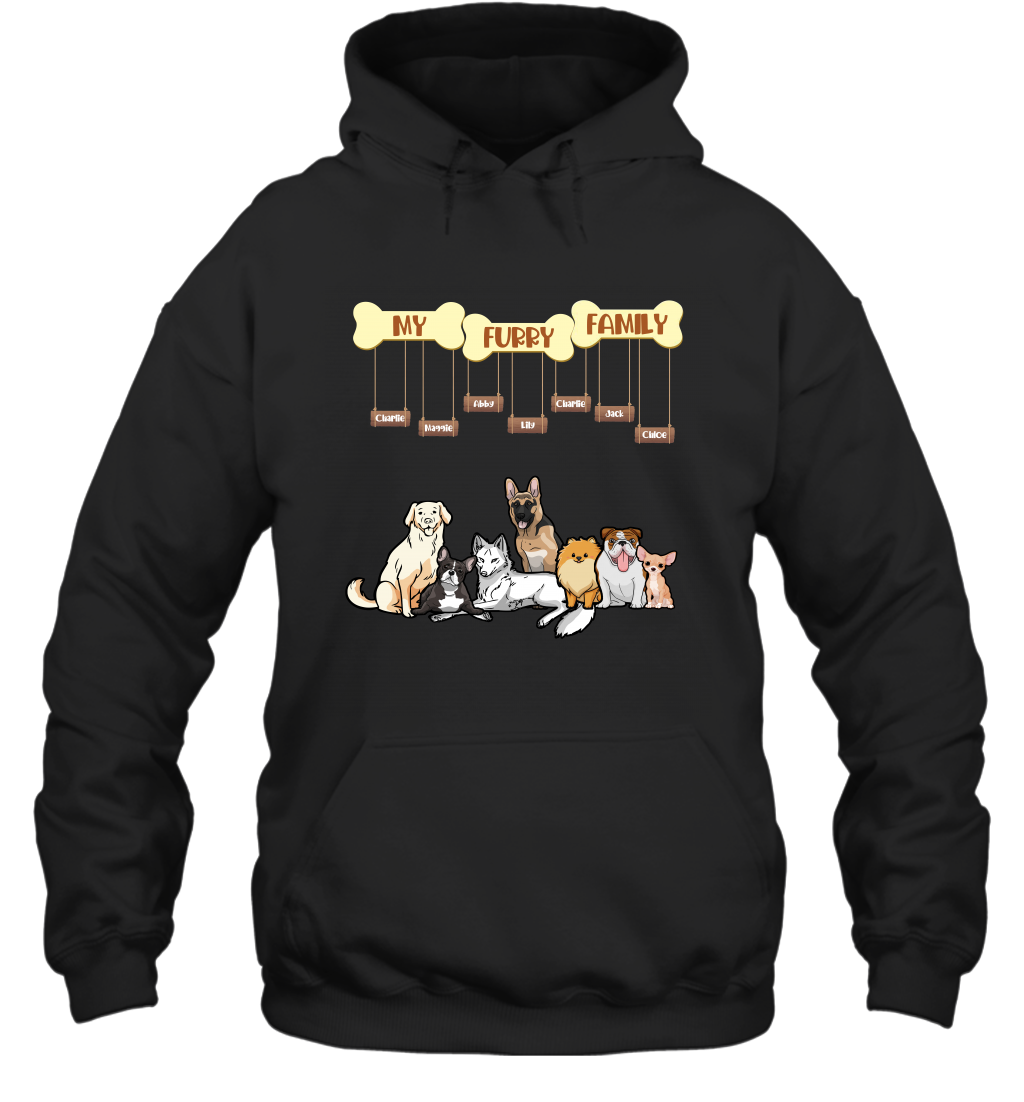 My Furry Family Hoodie Hoodie Black