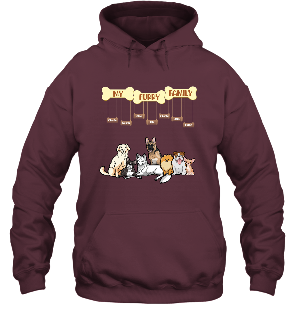 My Furry Family Hoodie Hoodie Maroon