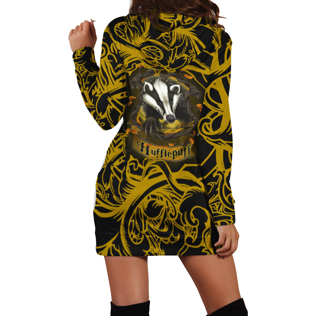 Loyal Like A Hufflepuff Harry Potter 3D Hoodie Dress