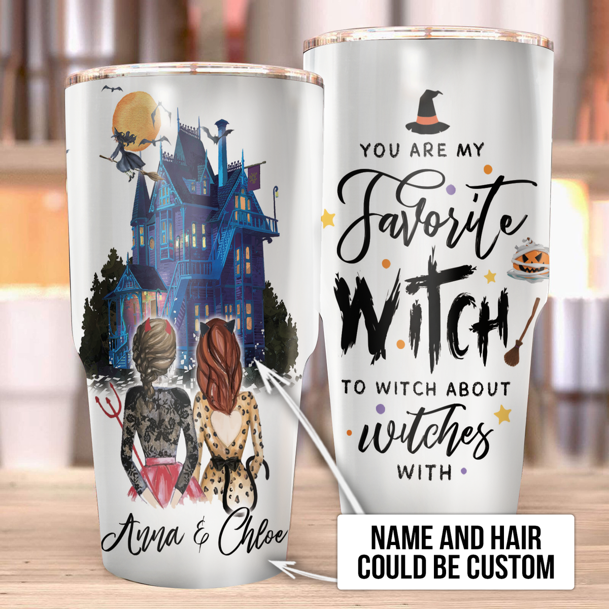 Personalized You are my favorite witch to witch about witches with Halloween Tumbler 30oz (Curve)