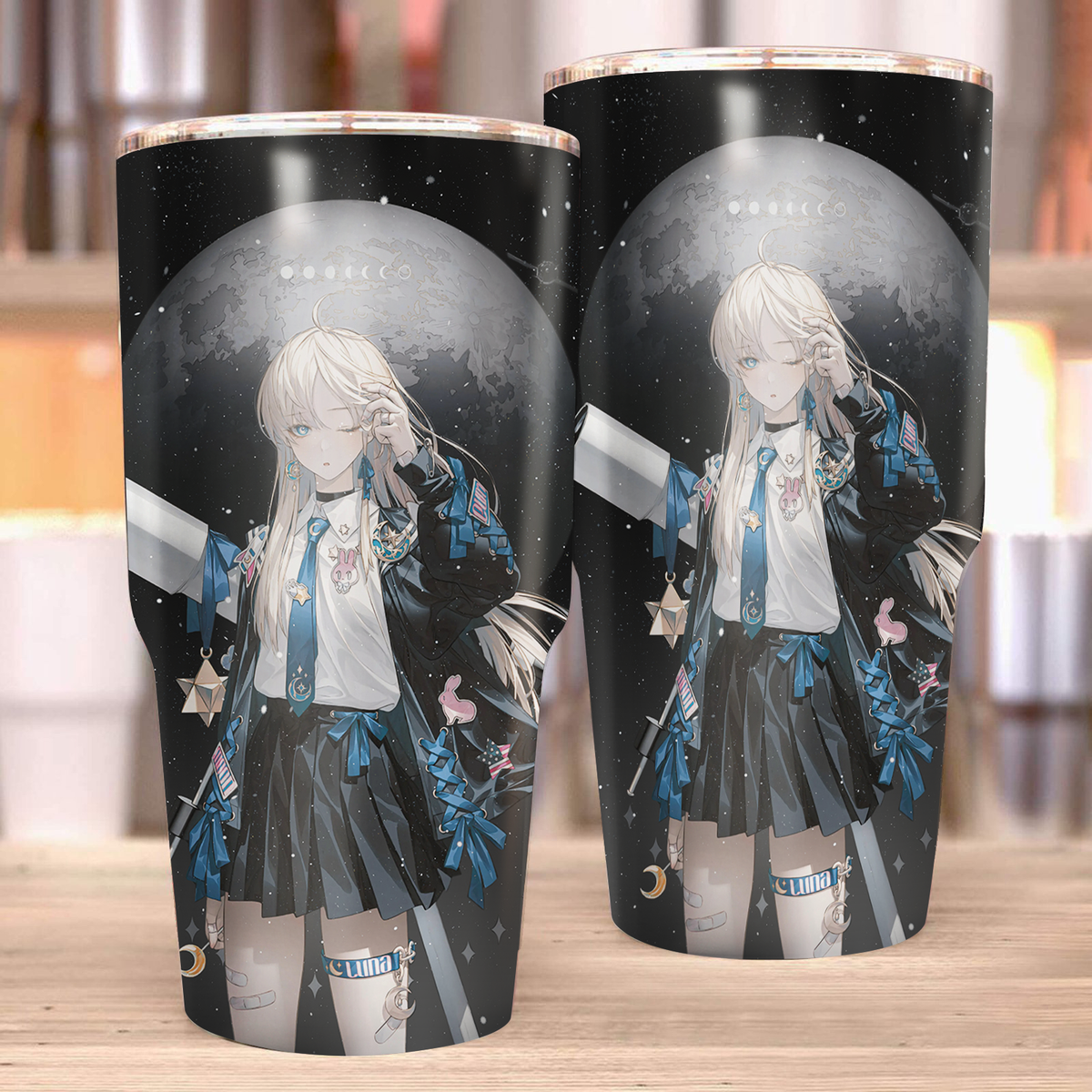 Luna Anime Girl Re:Zero Tumbler 30oz (Curve)