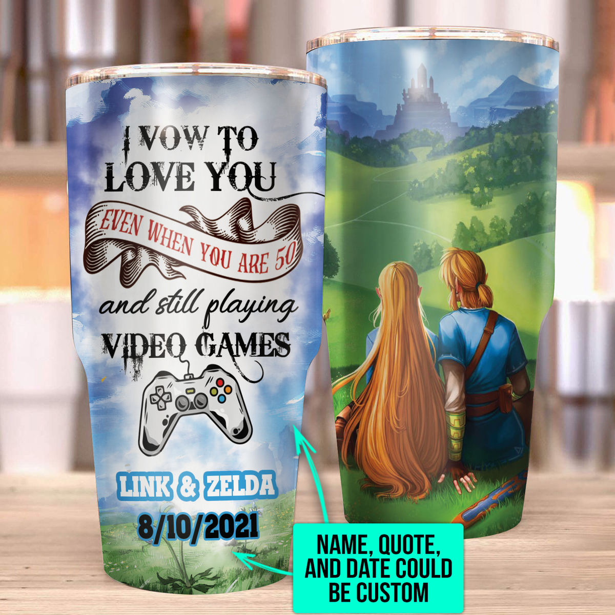 Personalized Couple The legend of Zelda Tumbler 30oz (Curve)