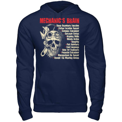 Mechanic's Brain - Sleep Anywhere Function, Coffee Location Sensor, Complex Calculator Gildan - Pullover Hoodie Navy