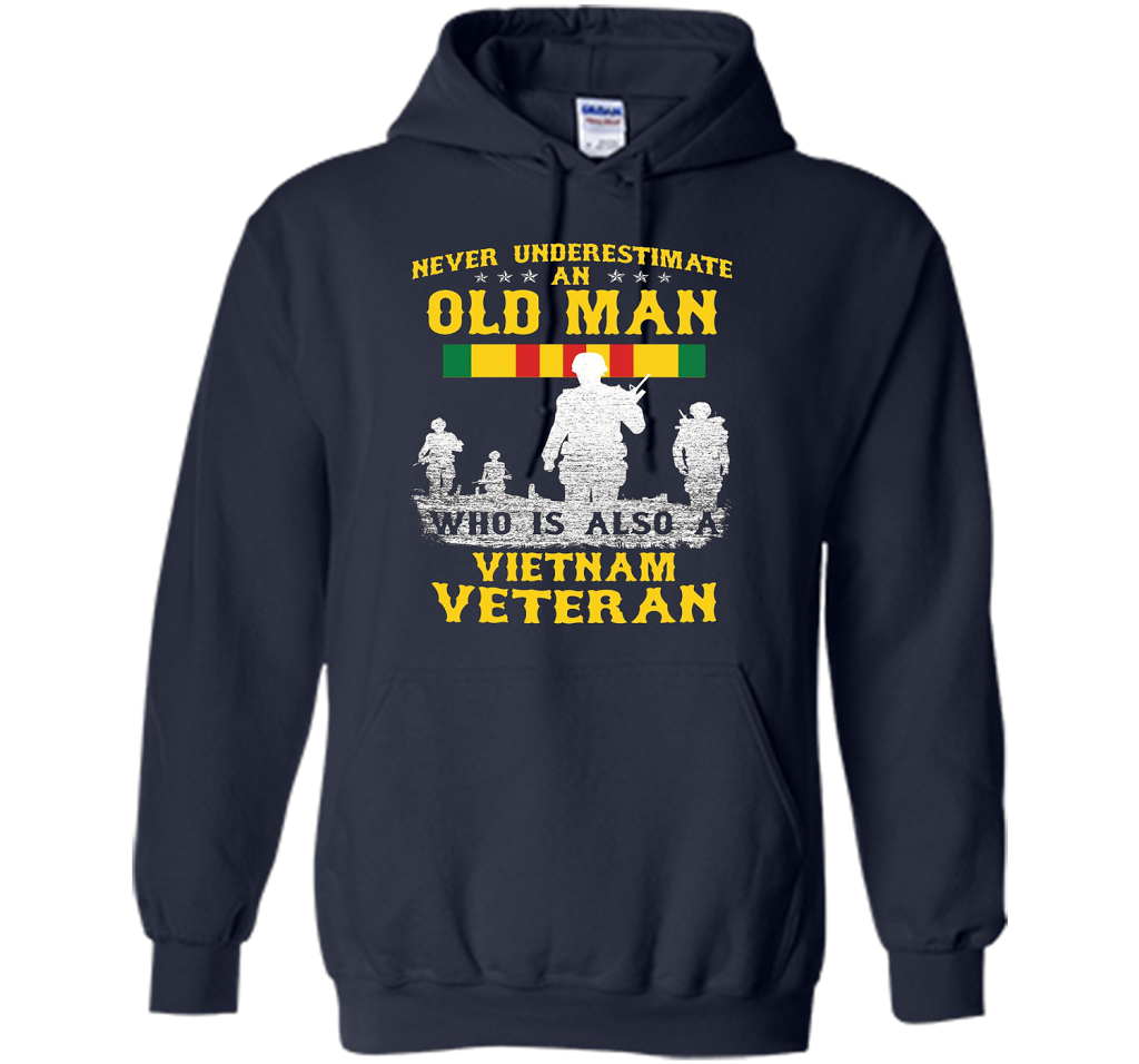 Mens Never Underestimate an OLD MAN Vietnam Veteran - Gift Tee cool shirt Navy