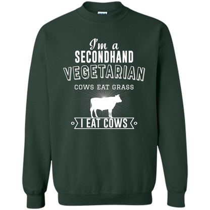 Secondhand Vegetarian T-shirt Funny Vegetarian T-shirt Forest Green