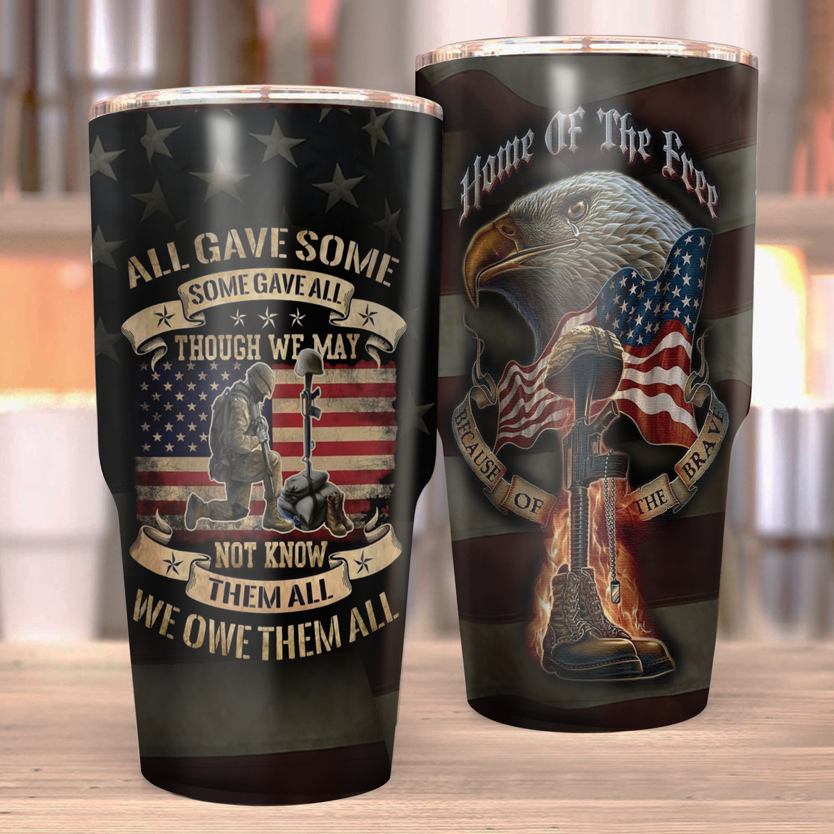 Veteran. All Gave Some Some Gave All Tumbler 30oz (Curve)