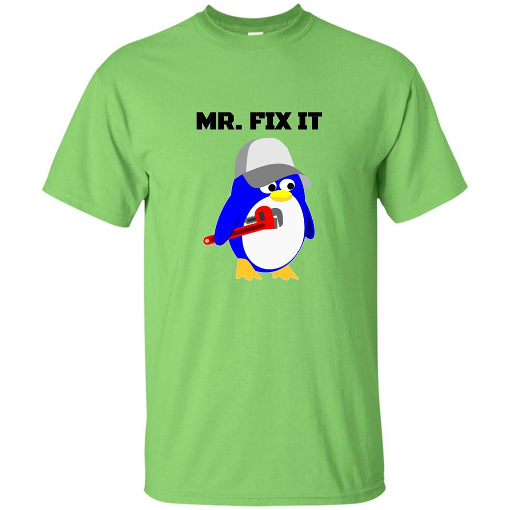 Mr. Fix it Penguin T-shirt Lime
