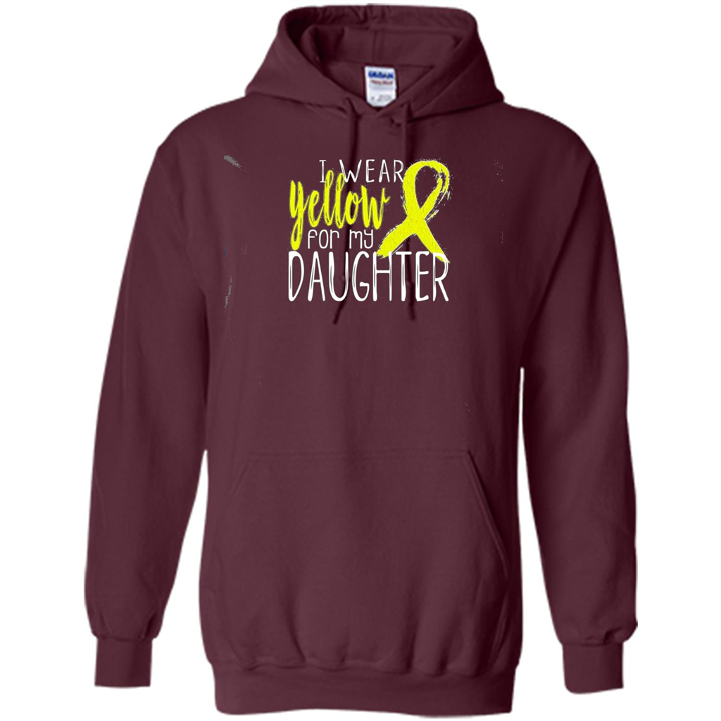 I Wear Yellow Ribbon For My Daughter T-shirt Maroon