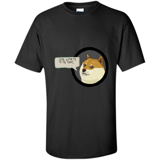 Love Dog T-shirt Come With Me To The Moon Black