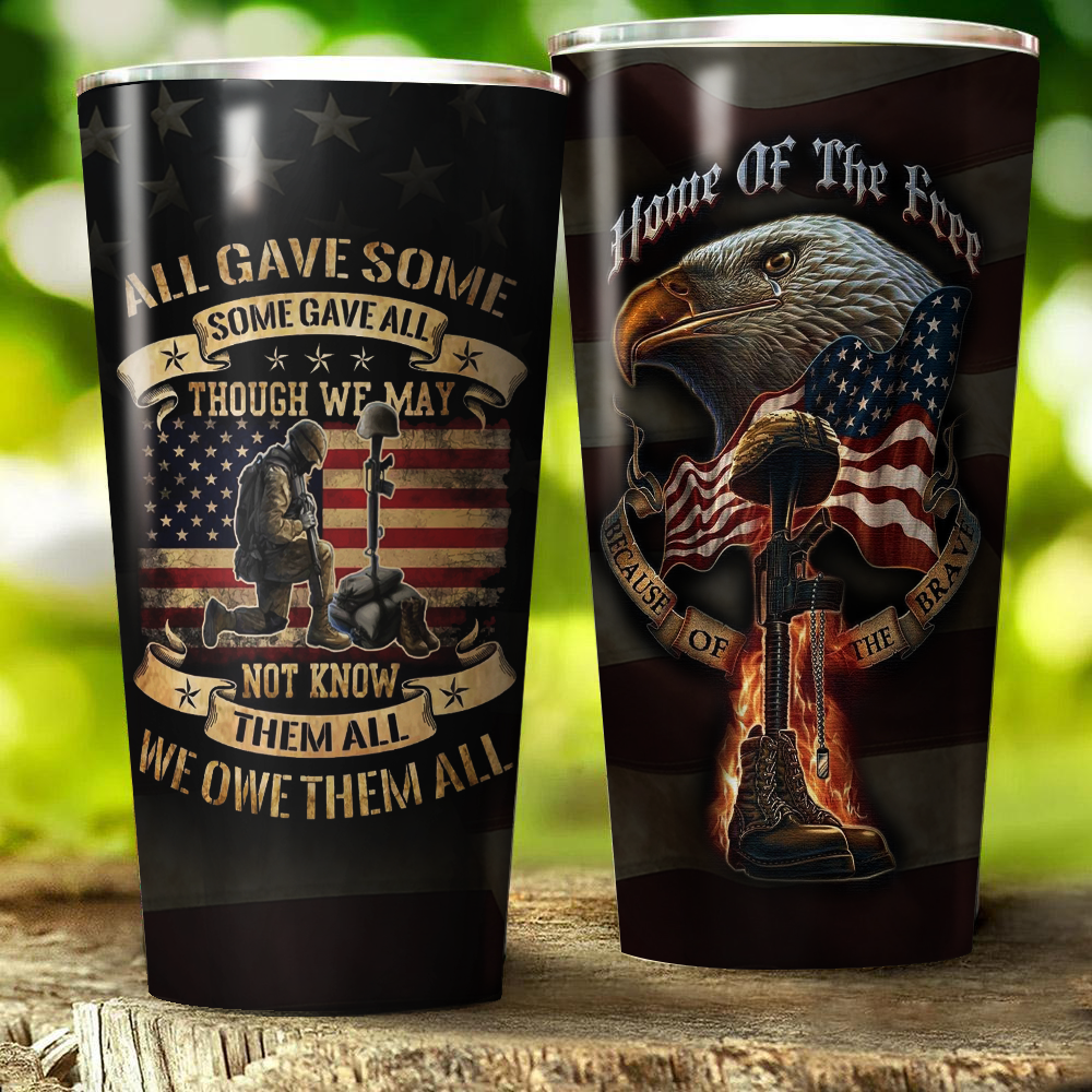 Veteran. All Gave Some Some Gave All Tumbler 30oz (Straight)